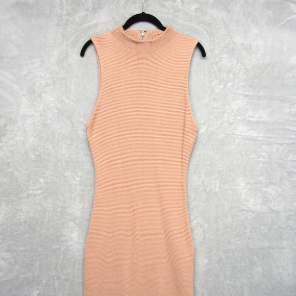 Alice + Olivia Sweater Dress Large Hana Womens Sleeveless Mock Neck Midi Pink - Picture 4 of 15